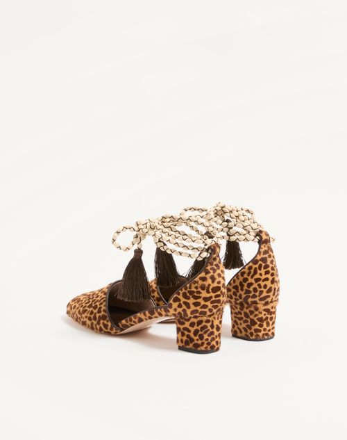 Valentino Garavani - D'orsay Bondie Pump In Pony-effect Calfskin 45mm - Animal Print - Woman - Pumps