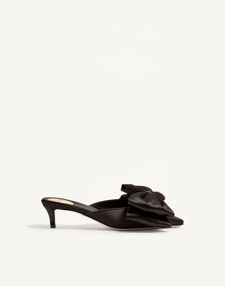 Valentino Garavani Women's Black Yolande Satin Mule 45Mm Woman 41