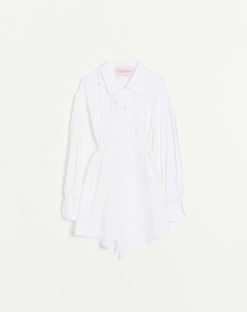Valentino - Short Embroidered Cotton And Linen Dress - White - Woman - Dresses