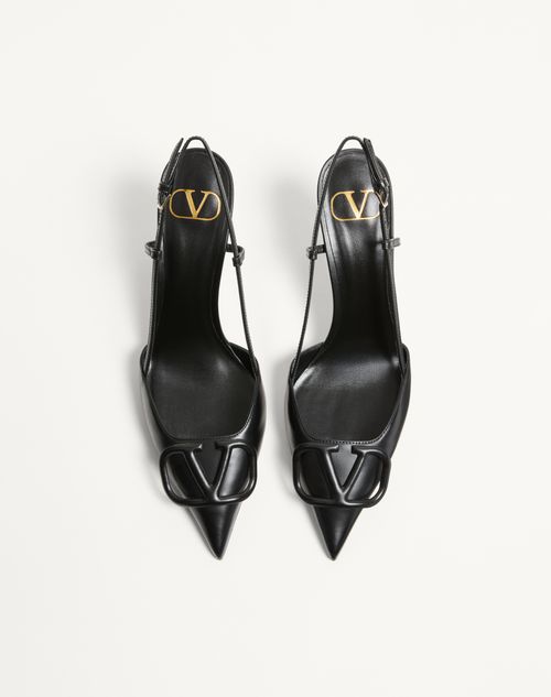Valentino Garavani - Slingback-pumps Vlogo Signature Aus Kalbsleder Mit 80 Mm-absatz - Schwarz - Frau - Schuhe