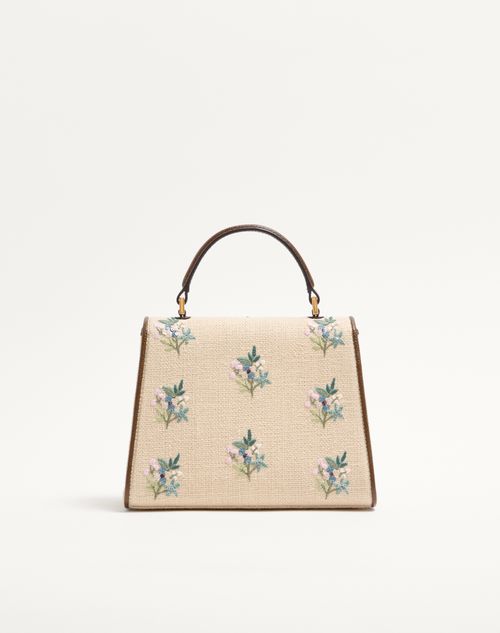 Valentino Garavani - Borsa A Mano Piccola Valentino Garavani Vsling In Lino Con Ricamo - Naturale/multicolor - Donna - Borse A Mano