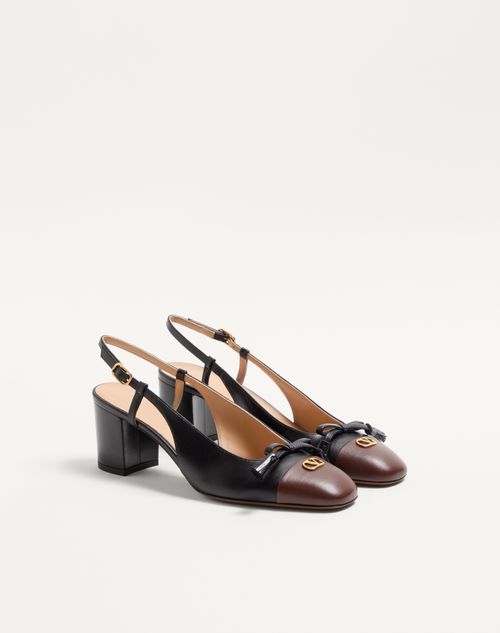 Valentino Garavani - Valet Du Roi Kidskin Slingback Pumps 60mm - Black/coffe - Woman - Pumps
