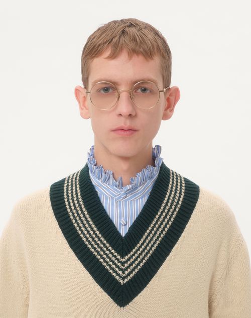 Valentino - Le Chien De La Maison Jacquard Wool Jumper - Cream - Man - Knitwear