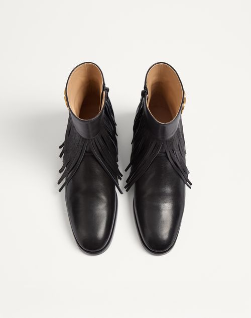 Valentino Garavani - Pat Buffalo Ankle Boot - Black - Man - Boots