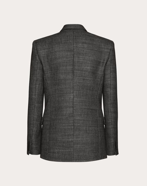 Valentino - Double-breasted Wool Tweed Jacket - Black - Man - Coats And Blazers