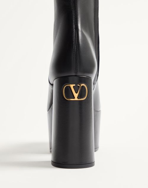 Valentino Garavani - Fawcette Platform Ankle Boot In Stretch Nappa 120mm - Black - Woman - Boots And Ankle Boots