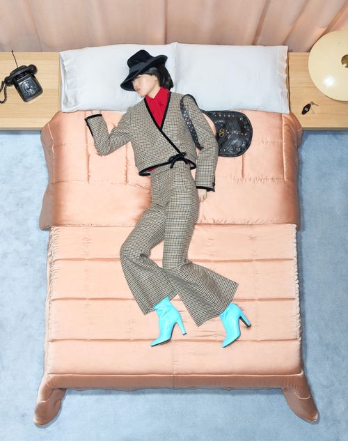 Valentino - Houndstooth Trousers - Beige - Woman - Trousers And Shorts