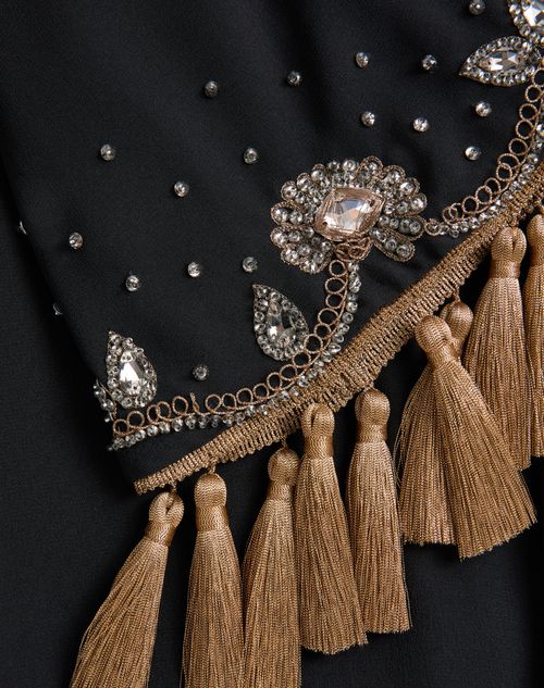 Valentino - Embroidered Light Georgette Midi Dress - Black/gold - Woman - Dresses