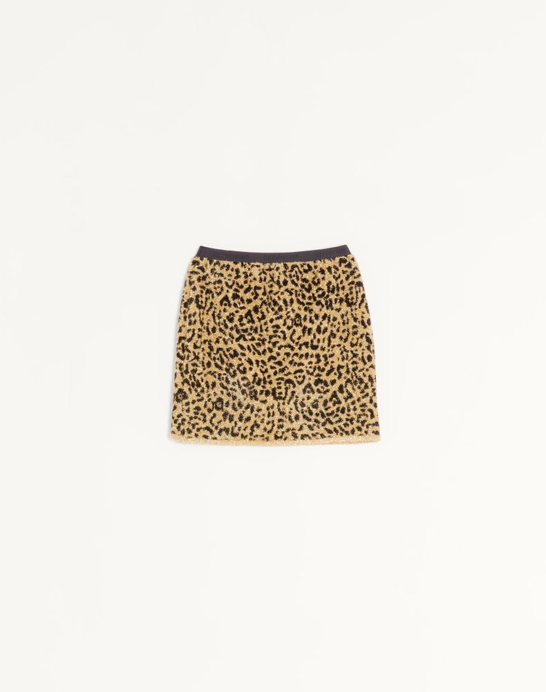 Valentino Women's Animal Print Jacquard Lurex Knit Short Skirt Woman Xs