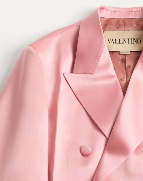 Valentino - Chaqueta Valentino De Seda Duchesse Reversible Con Frente Cruzado Y Pliegue Prensado - Rosa - Hombre - Abrigos Y Blazers
