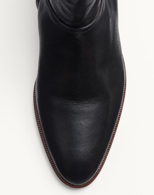 Valentino Garavani - Pat Ankle Boot In Kidskin - Black - Man - Boots