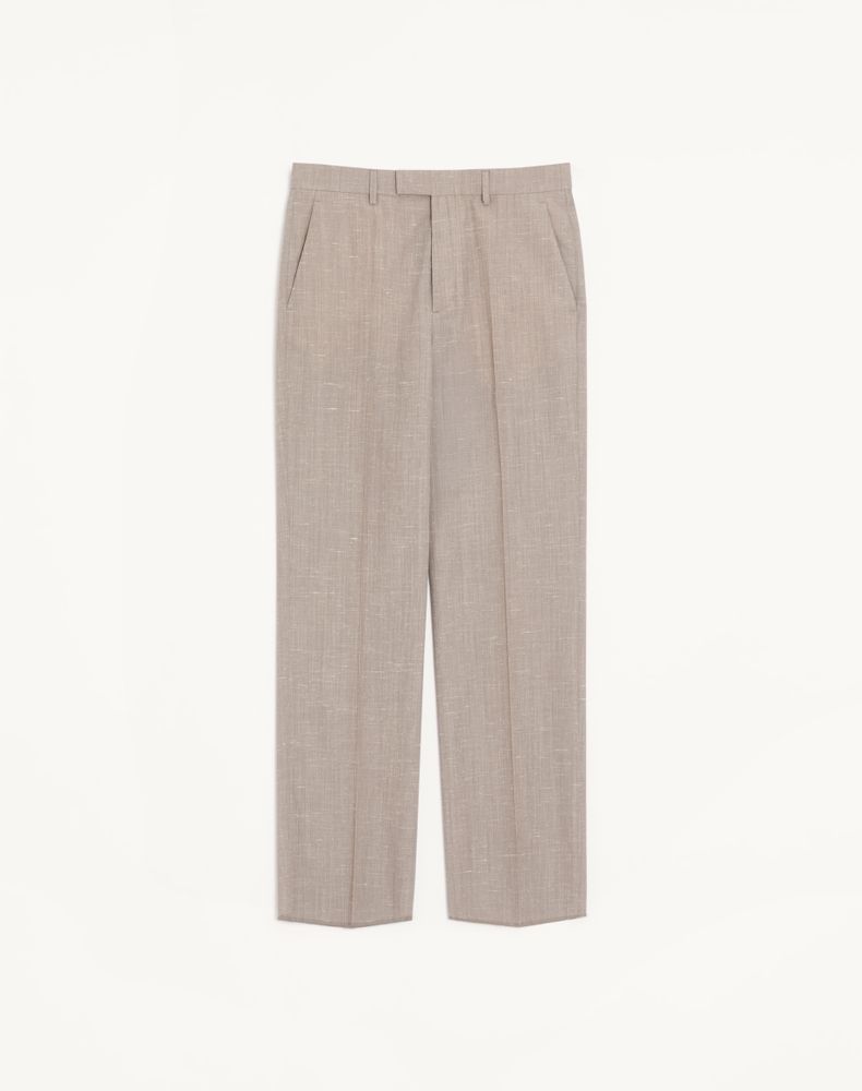 Valentino Men's Light Grey Boutonné Wool Trousers Man 56