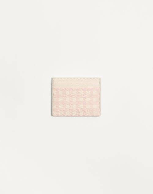 Valentino Garavani - Vlogo Signature Le Chat De La Maison Cardholder In Grainy Calfskin - Pink/ivory - Woman - Wallets And Small Leather Goods