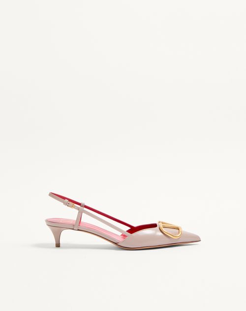 Valentino Garavani Vlogo Signature Calfskin Slingback Pump 40mm Woman Poudre 34