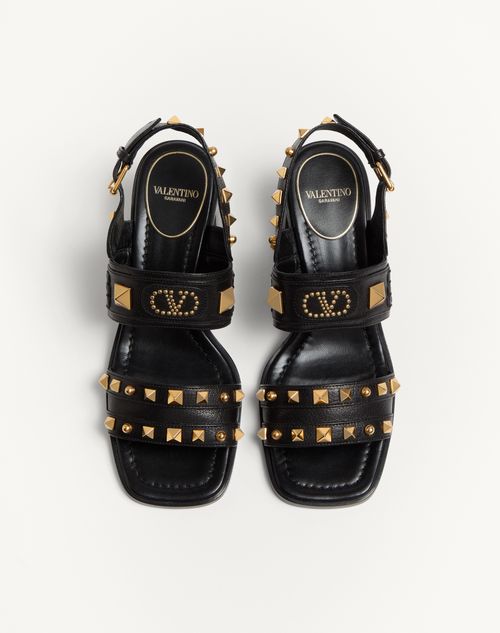 Valentino Garavani - Sandalia Plaster Caster De Cuero De Búfalo Con Tacón De 60 mm - Negro - Mujer - Sandalias