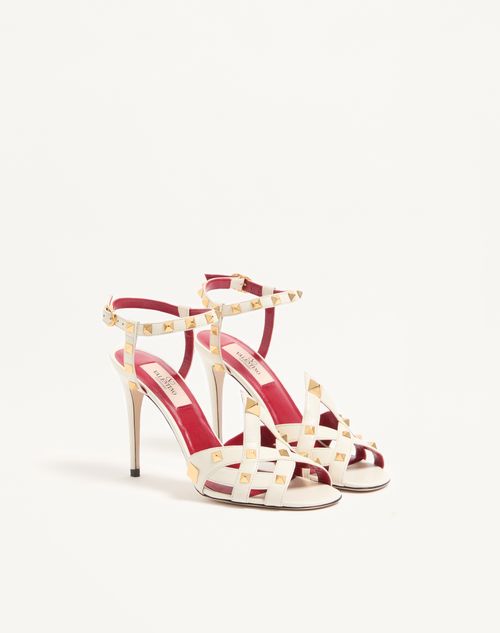 Valentino Garavani - Studdy Kidskin Sandal 100mm - Ivory - Woman - Sandals