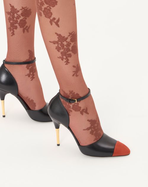 Valentino Garavani - D'orsay Sinead Pumps In Goatskin And Suede 105mm - Black/rust - Woman - Pumps And Slingbacks