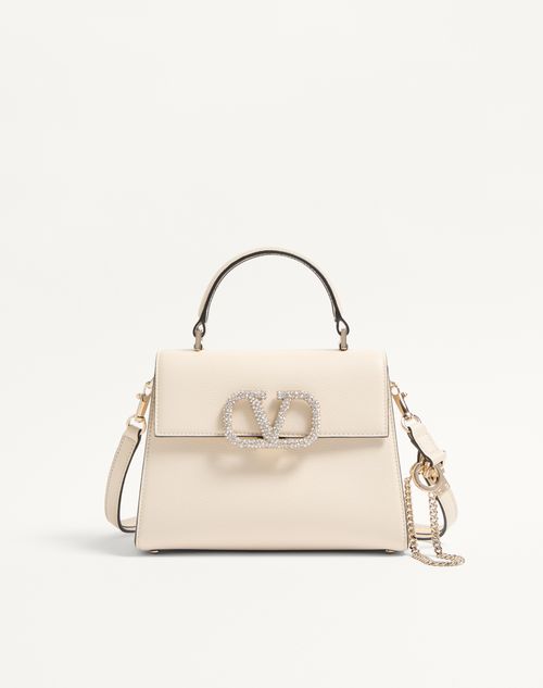 Valentino Garavani - Small Vsling Handbag With Jewel Embroidery - Ivory - Woman - Top Handle Bags