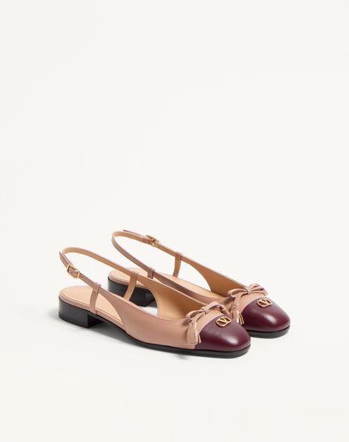 Valentino Garavani - Valet Du Roi Kid Slingback Ballerina 25mmm - Rose Cannelle/garnet - Woman - Ballerinas