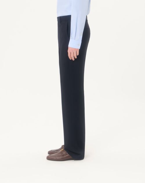 Valentino - Wool Trousers - Dark Blue - Man - Trousers And Shorts