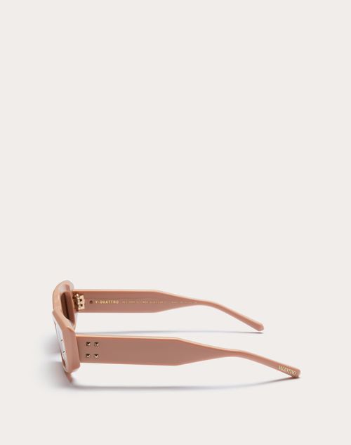 Valentino - V -rectangular Acetate  - Nude/dark Brown - Woman - Eyewear