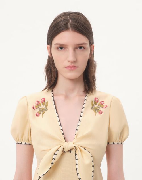 Valentino - Embroidered Short Dress - Birch/multicolour - Woman - Dresses