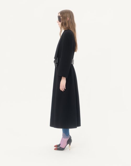 Valentino - Soft Drap Coat - Black - Woman - Coats And Outerwear