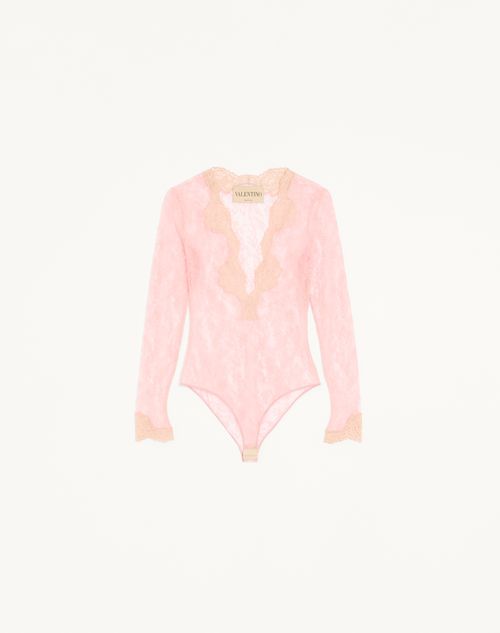 Valentino Stretch Lace Bodysuit Woman Pink S