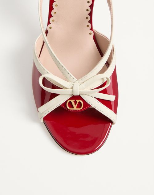 Valentino Garavani - Bepointy Sandal In Patent Leather And Kidskin 100mm - Red/ivory - Woman - Sandals