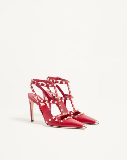 Valentino Garavani - Rockstud Pumps Aus Ziegenleder 100 Mm - Rot - Frau - Pumps Und Slingbacks