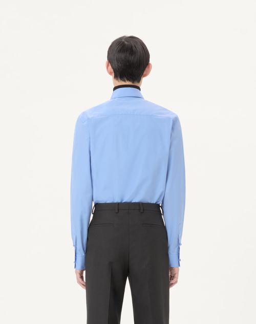 Valentino - Valentino Cotton Poplin Shirt - Sky Blue - Man - Shirts