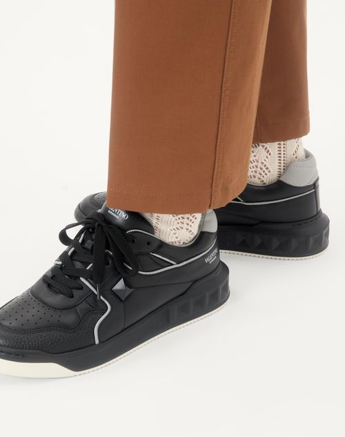 Valentino Garavani - One Stud Low-top Nappa Sneaker - Black/gray - Man - Sneakers