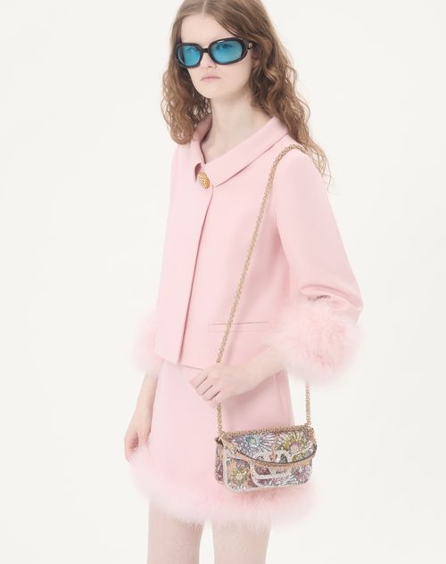 Valentino Garavani - Valentino Garavani Locò Small Embroidered Shoulder Bag With Jewel Logo - Multicolor - Woman - Shoulder Bags