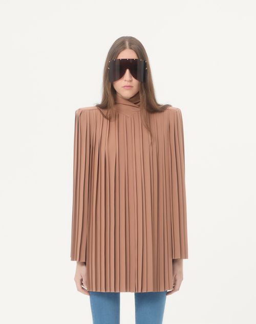 Valentino - Plissiertes Cady Couture Top - Terrakotta - Frau - Blusen Und Tops