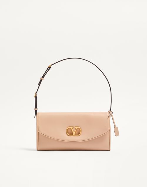 Valentino Garavani  Garavani Devain Small Nappa Shoulder Bag Woman Rose Sand Uni In Neutral