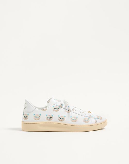 Valentino Garavani - Royco Sneaker In Nappa Calfskin With Le Chat De La Maison Motif - White - Man - Sneakers