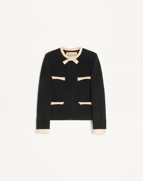 Valentino - Plain Wool Tweed Jacket - Black - Woman - Jackets And Blazers
