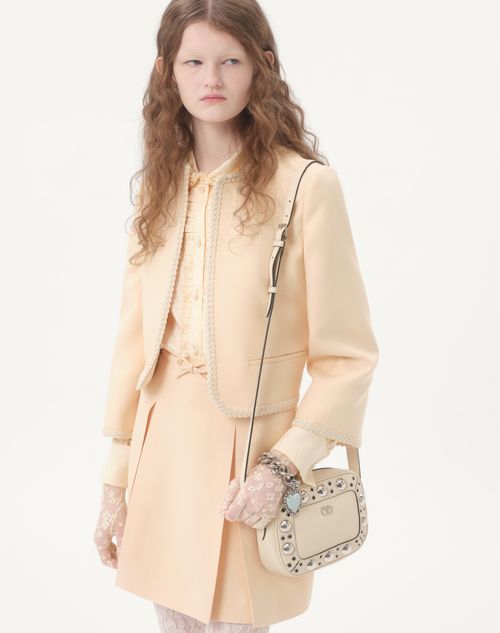 Valentino - Toute La V Silk Jacquard Shirt - Birch - Woman - Shirts & Tops