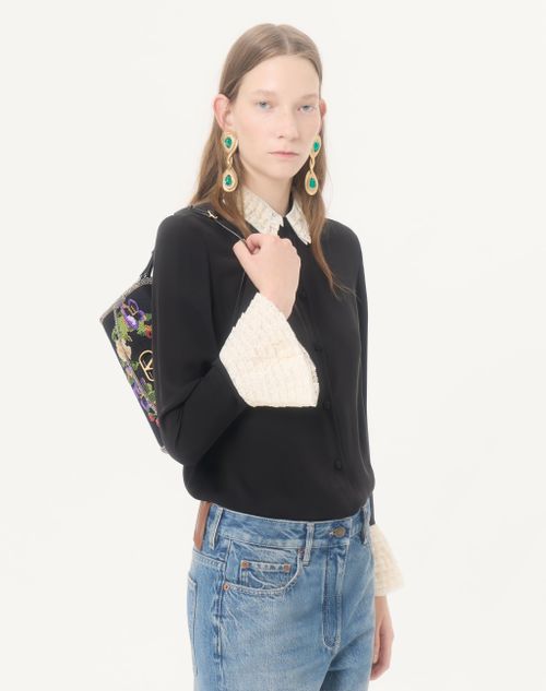 Valentino - Georgette Blouse - Black/ivory - Woman - Shirts And Tops