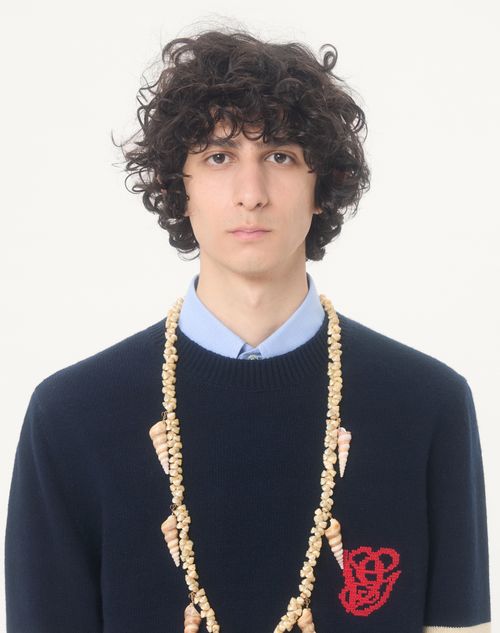Valentino - Baumwollhemd Mit Vlogo-stickerei - Himmelblau - Mann - Hemden