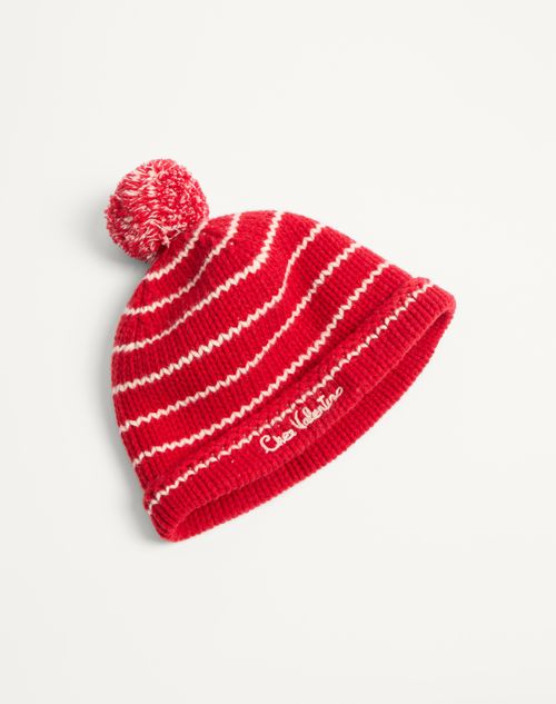 Valentino Garavani - Chez Valentino Knitted Wool Beanie - Pink/butter - Man - Hats And Gloves
