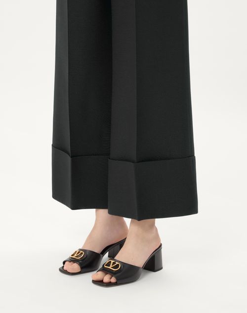 Valentino Garavani - Vlogo Signature Slide Sandal In Calfskin 60mm - Black - Woman - Sandals
