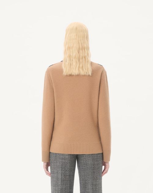 Valentino - Wool Jumper - Camel/black - Woman - Knitwear