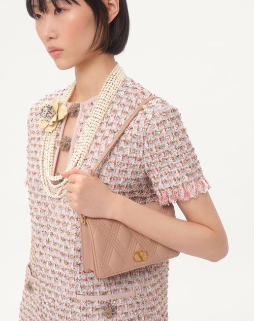 Valentino Garavani - Valentino Garavani Quiltie 67 Mini Shoulder Bag In Quilted Nappa Leather - Rose Cannelle - Woman - Clutches