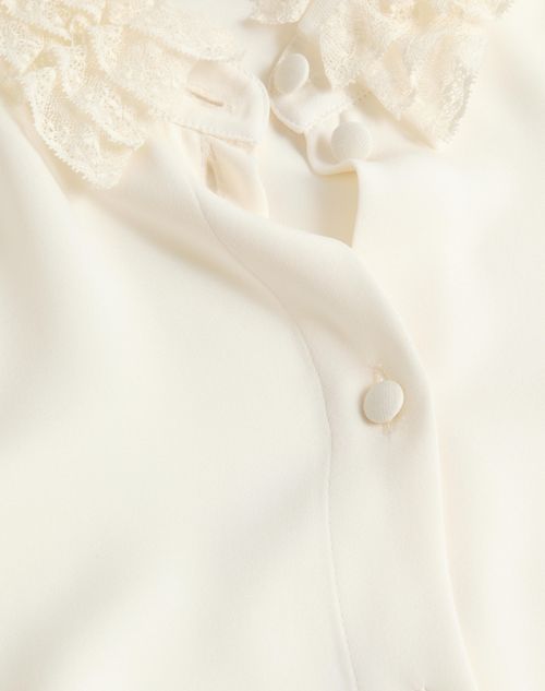 Valentino - Camicia In Georgette - Avorio - Donna - Camicie E Top
