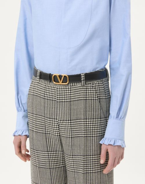 Valentino Garavani - Vlogo Signature Calfskin Belt - Black - Man - Accessories