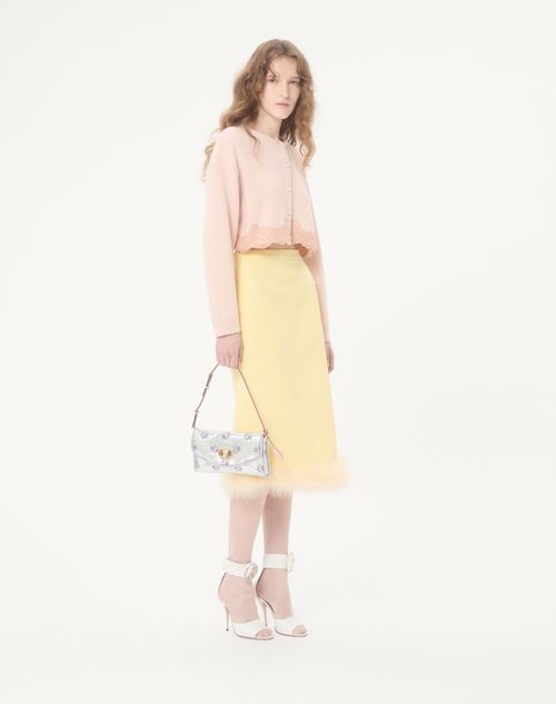 Valentino Garavani - Valentino Garavani Devain Small Shoulder Bag In Floral Lurex Jacquard Fabric - Silver - Woman - Shoulder Bags