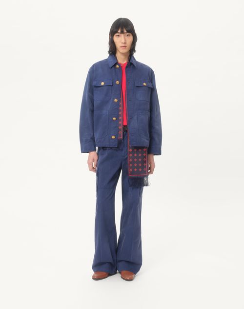Valentino - Cotton T-shirt With Vlogo Patch - Red - Man - T-shirts And Sweatshirts
