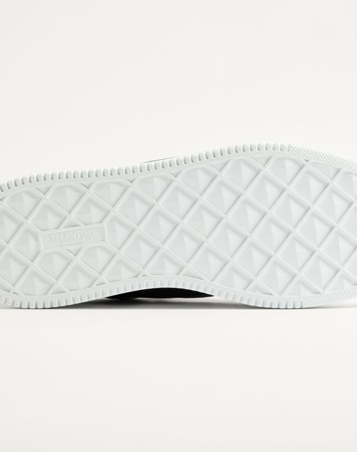 Valentino Garavani - Zapatillas Bajas One Stud Xl De Cuero De Becerro Y Nailon - Blanco/gris - Hombre - Sneakers