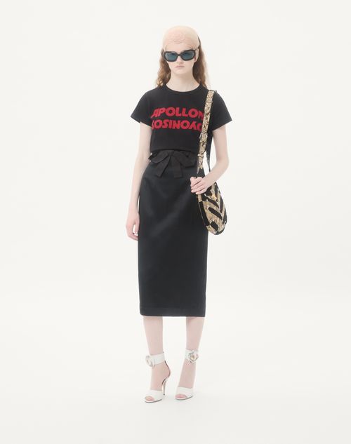 Valentino - T-shirt En Coton Avec Imprimé Apollon Dyonisos - Schwarz/ Rot - Frau - T-shirts & Sweatshirts